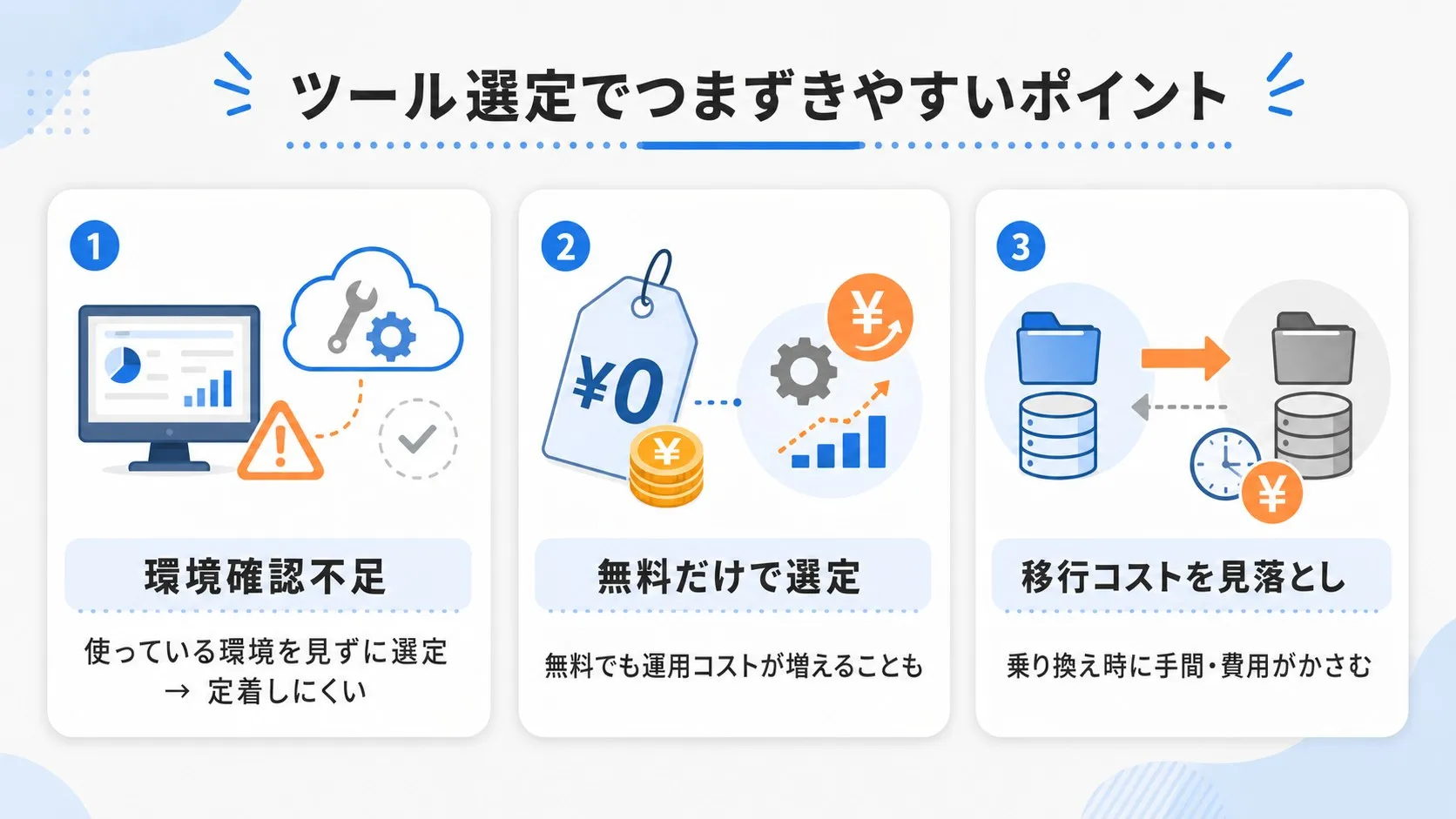 ツール選定でつまずきやすいポイント
