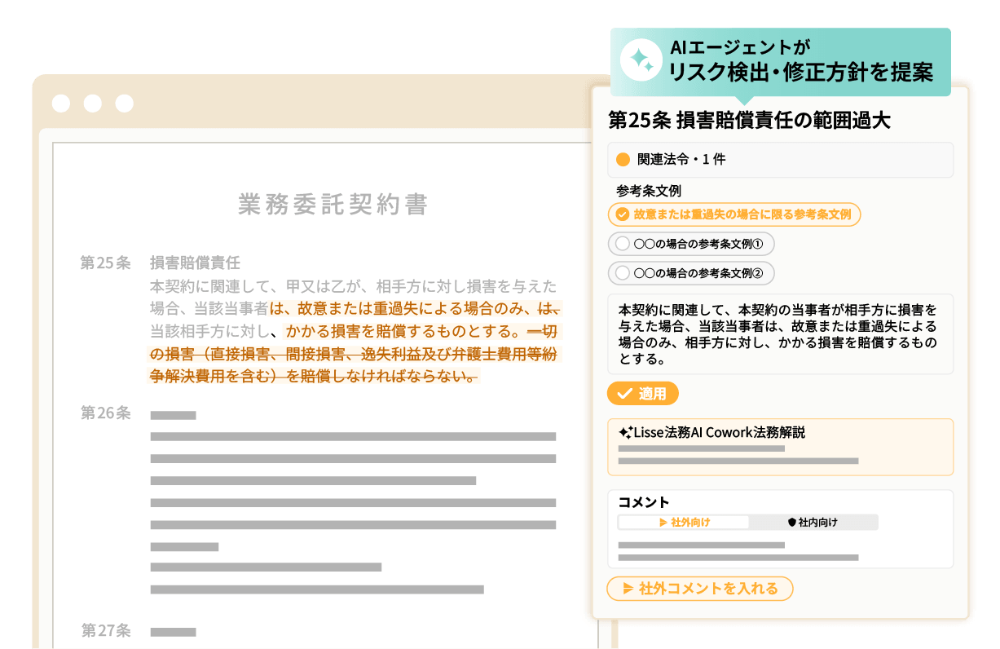 契約書のリスクを見える化し、ミスを防止