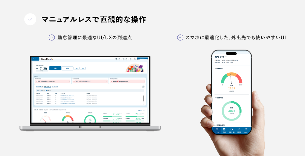 マニュアルレスで使いやすい