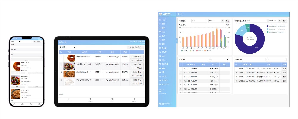 ユーザーが利用するアプリは、スマホ、タブレットにも対応し、デザイン変更も可能