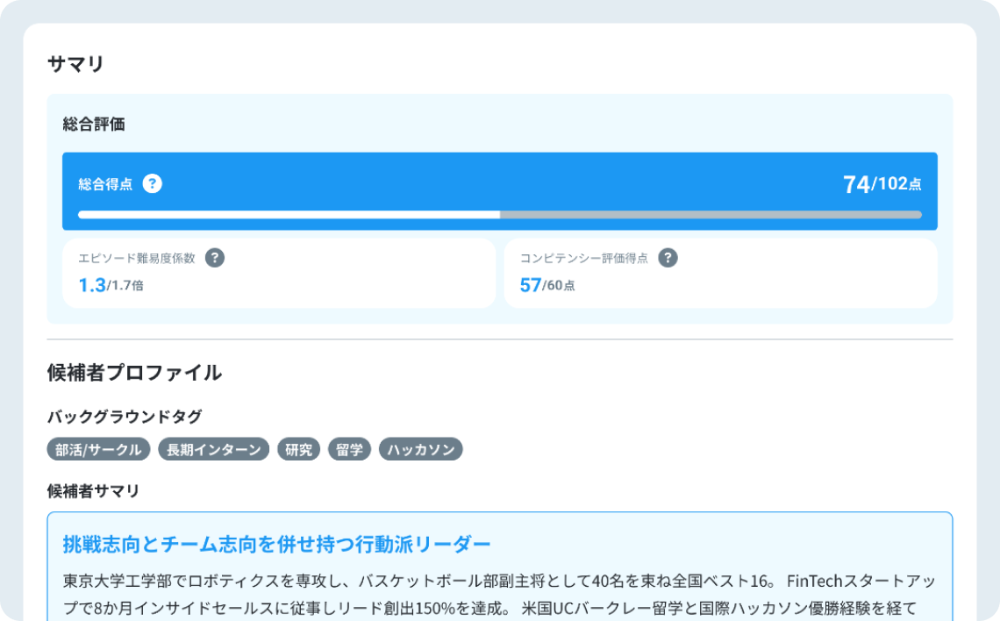 面接後、自動で評価レポートを生成