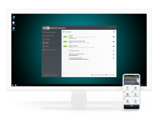 ESET Endpoint ProtectionのTOP画面（PC／スマホ)