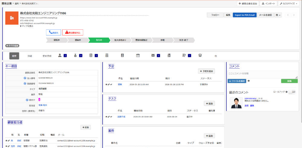 顧客に関連する情報を一画面に集約！